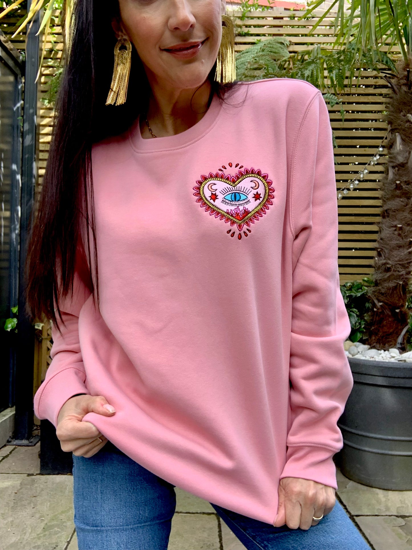 LOVE ME. Organic Sweatshirt - Tea Rose